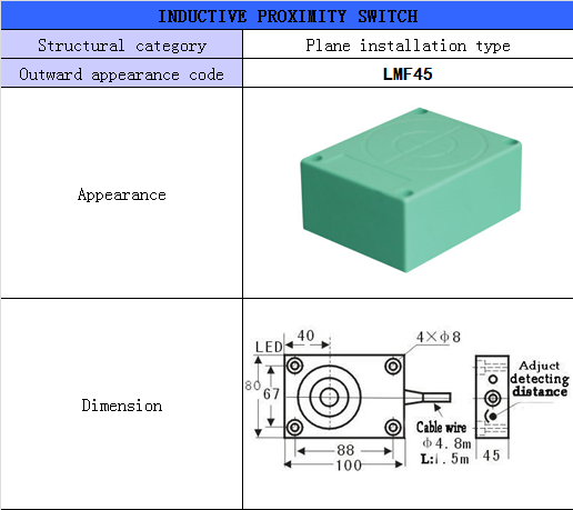 LMF45 proximity switch Dimension