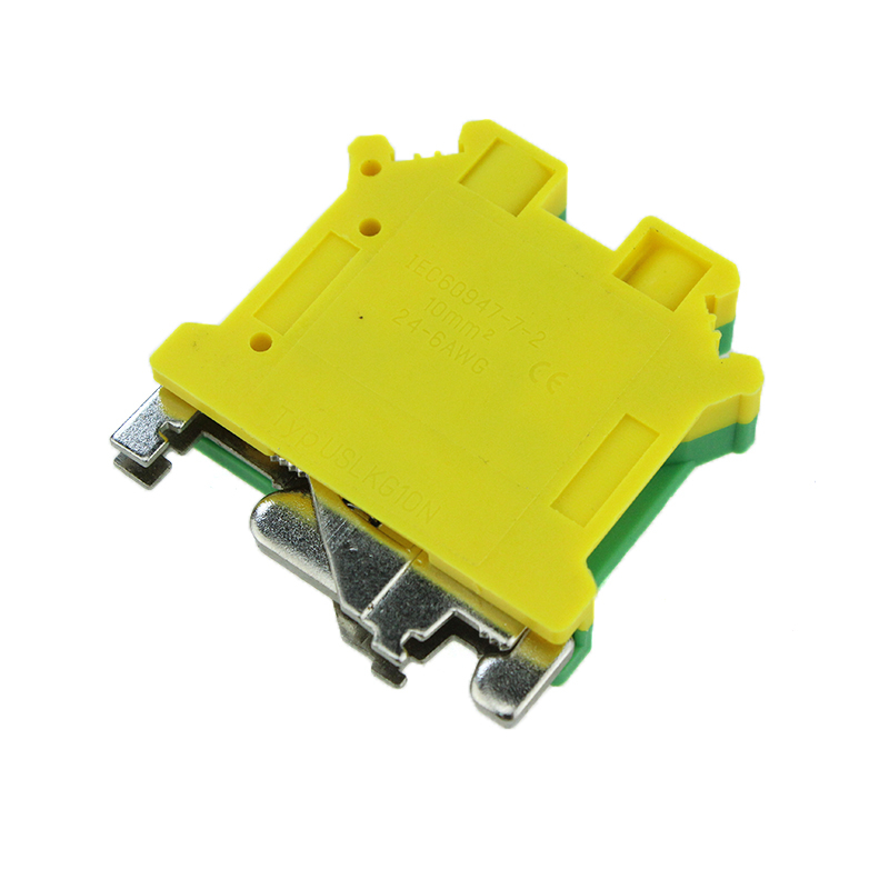 USLKG10N Screw 10mmq Din-rail Earth Clamp Terminal Block