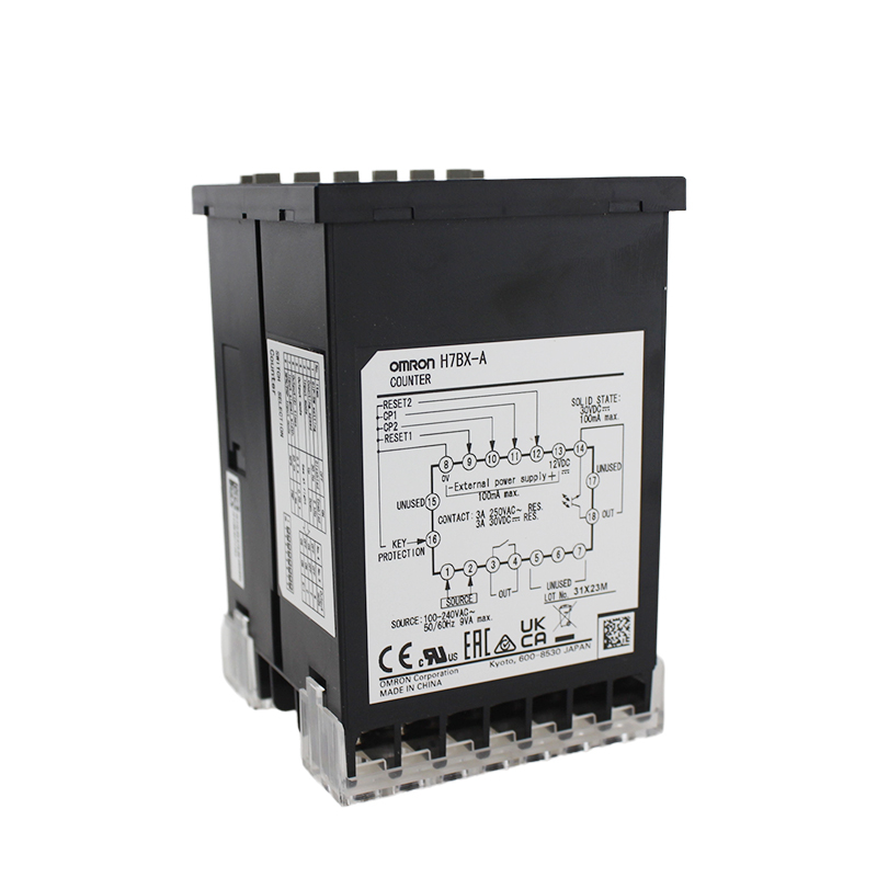 Omron H7BX-A DIN 72×72 mm Multifunction Counter with a Bright,Easy-to-view, Negative Transmissive LCD.