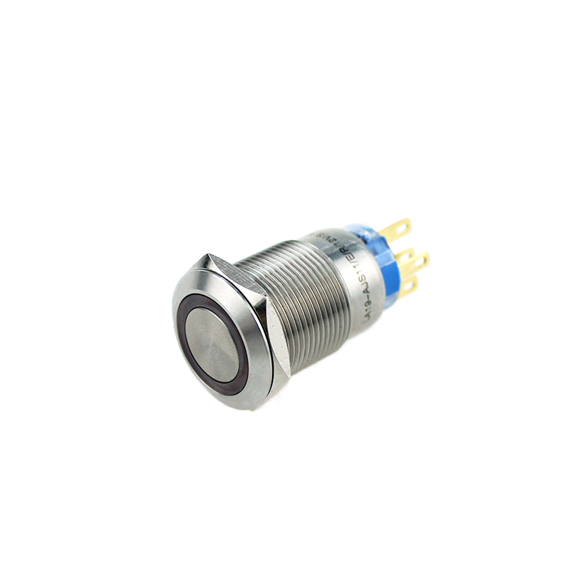 19mm 12V Red Led Momentary Elevator Equip Metal Push Button