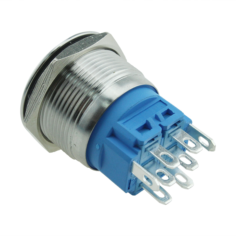 ABS22 IP67 22mm Stainless Steel Maintain Waterproof Ring Led Illuminated Metal Push Button Switch