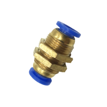 Gas Pipe Quick Insertion Quick Connector Through Plate Straight Bulkhead Connector PM-6
