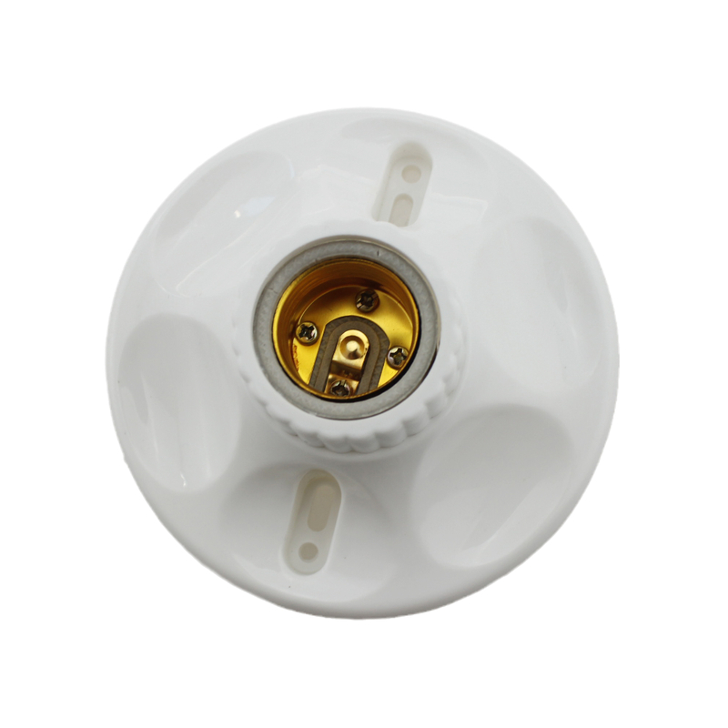 Ceramic Lamp Holder Screw Mouth Household E27 Lamp Head Screw Mouth Circular Base,Ceiling Snd Surface Mounted