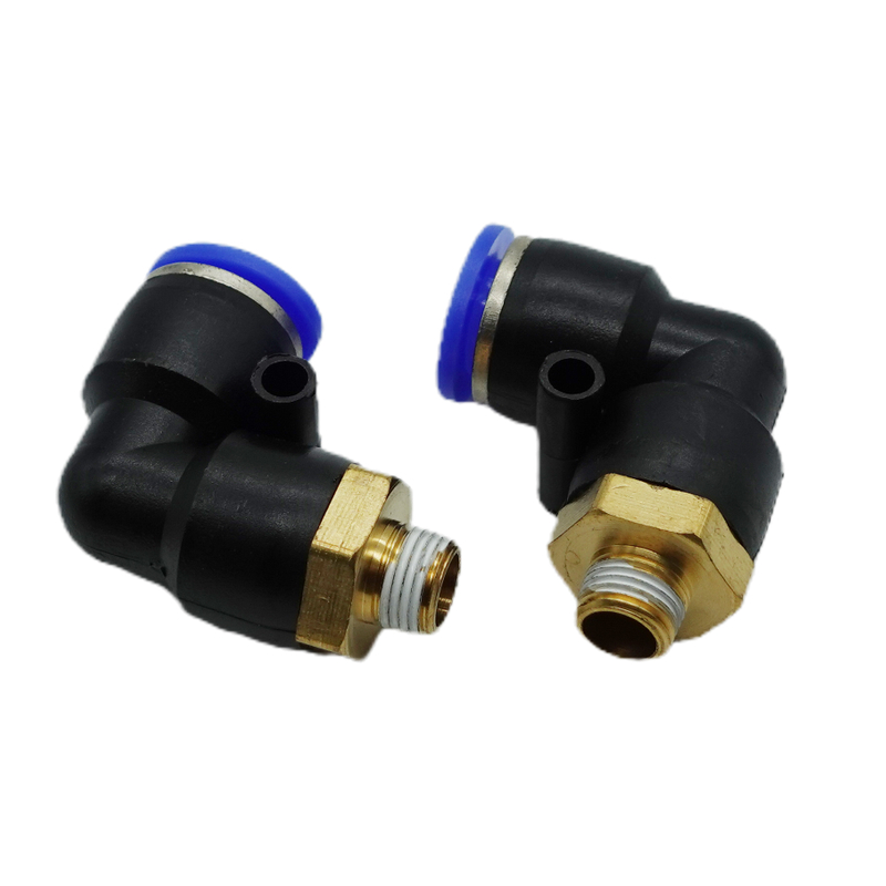 L Type Threaded Three-Way Male Pipe Fitting Air Pipe Joints Quick Hose Connector PL10-01