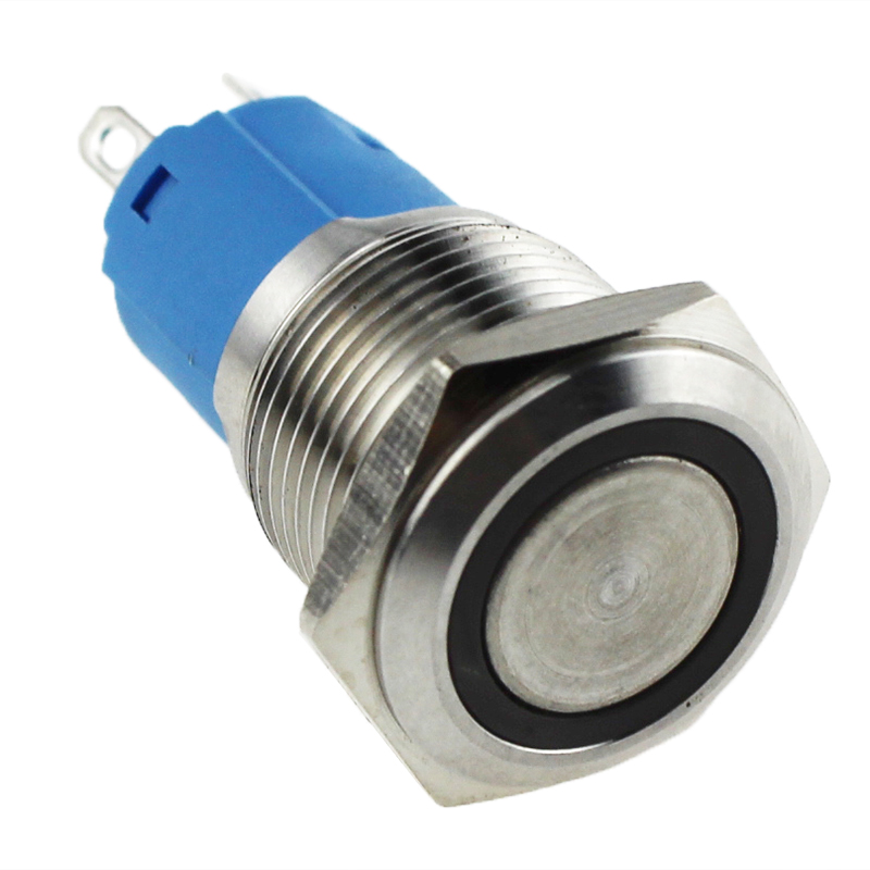 LA16AJSF Ip67 Waretproof White Led Ring Illuminated Metal Push Button