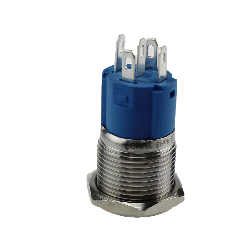 LA16JSF 19mm Blule Waterproof Stainless Steel Metal Push Button