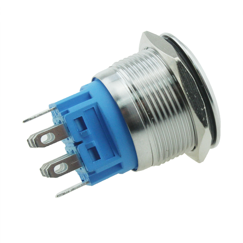 ABS22 IP67 22mm Stainless Steel Maintain Waterproof Ring Led Illuminated Metal Push Button Switch
