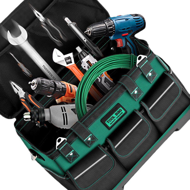 Thickened Wear-resistant Multifunctional Waterproof Tool Bag Portable Steel Ring Reinforced 19inch Canvas Bag