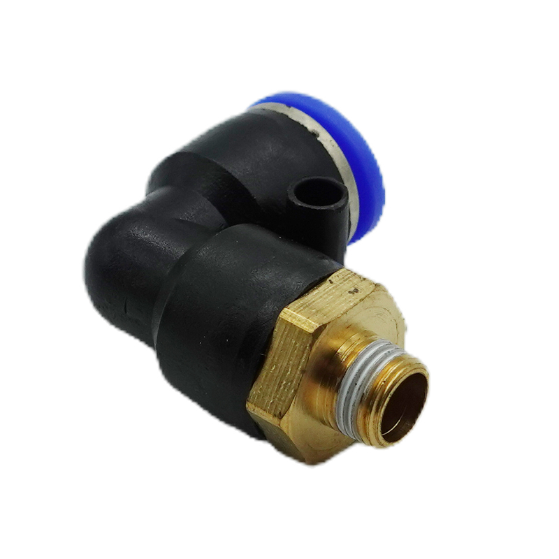 L Type Threaded Three-Way Male Pipe Fitting Air Pipe Joints Quick Hose Connector PL10-01