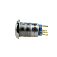 19mm 12V Green Led Waterproof Stainless Steel Metal Push Button