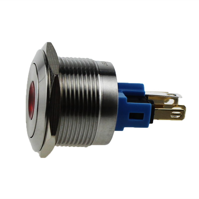 JS22F-11/D/12V/S 22mm Diameter RED Stainless Steel Waterproof Metal Push Button