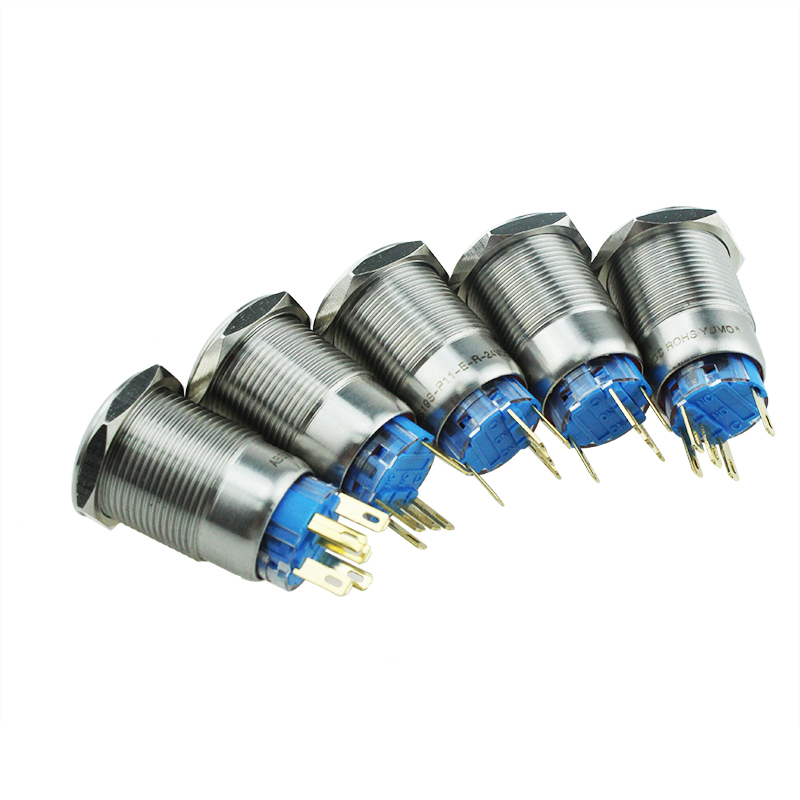 Waterproof Mini Momentary 19mm Metal Push Button