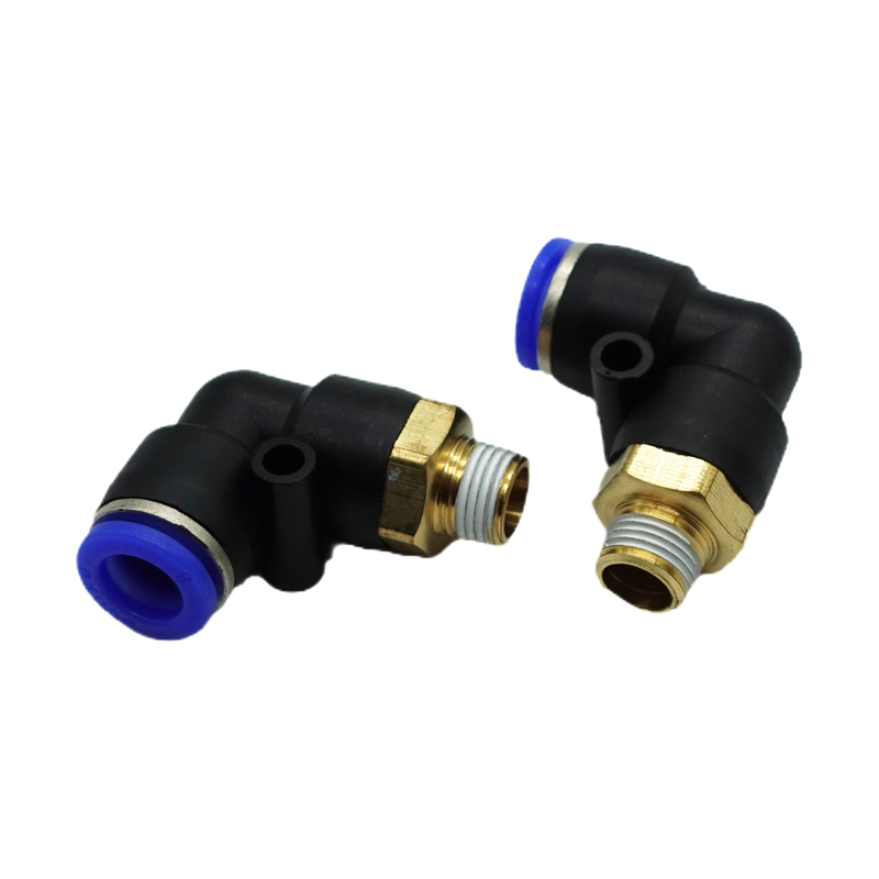 L Type Threaded Three-Way Pipe Fitting Air Pipe Joints Quick Hose Connector PL8-01