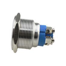 JS22F flat head white ring lamp stainless steel 22mm metal push button Blue metal button