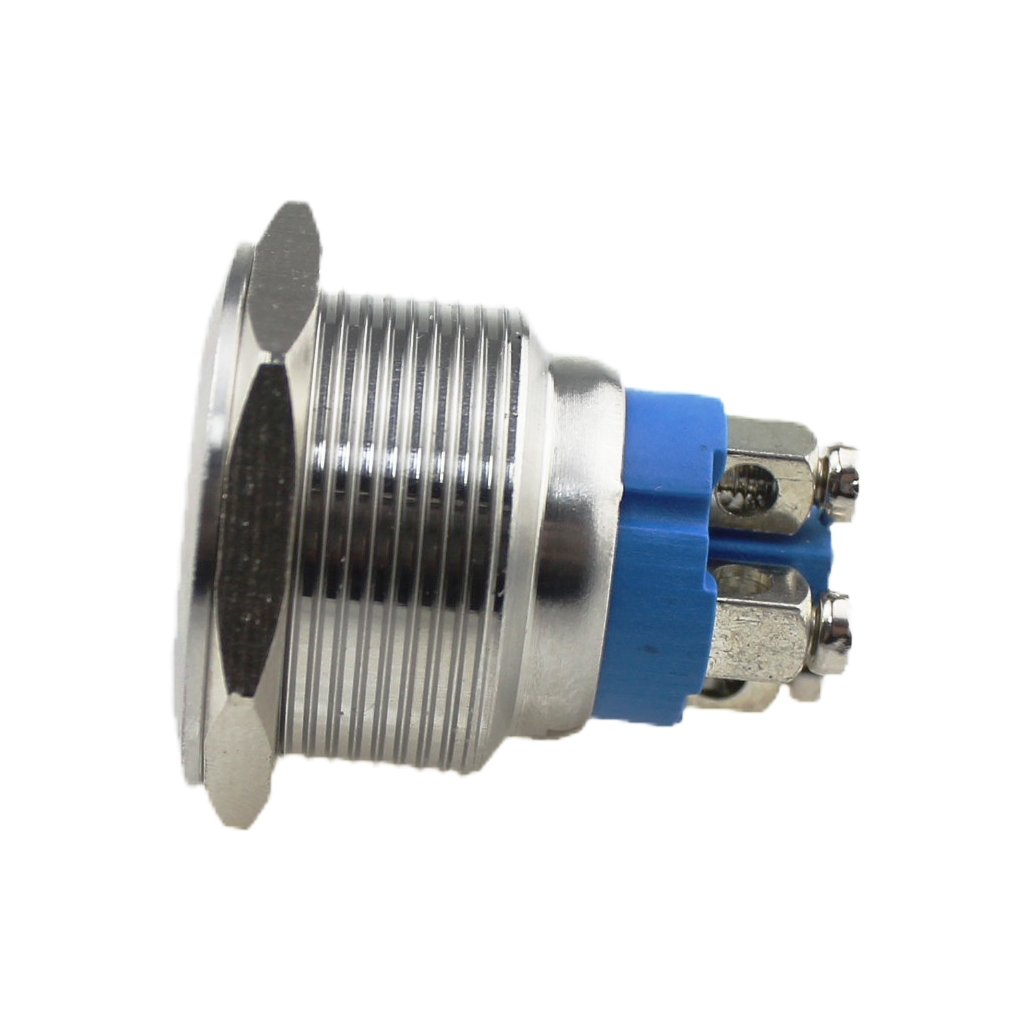 JS22F flat head white ring lamp stainless steel 22mm metal push button Blue metal button