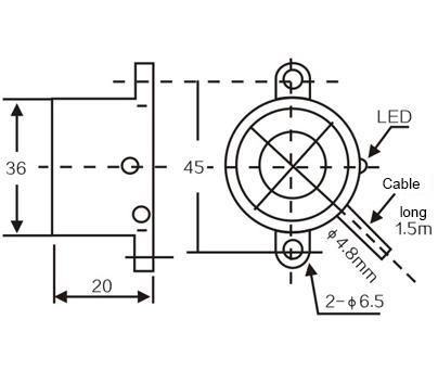 LM36 outer diameter 36mm cylinder inductive proximity switch