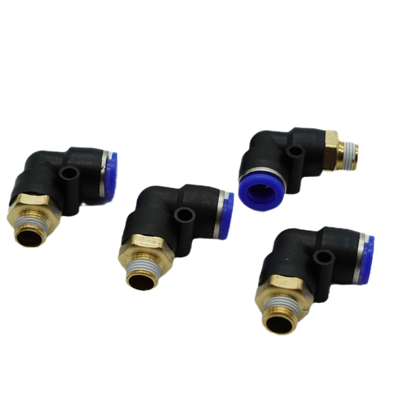 L Type Threaded Three-Way Pipe Fitting Air Pipe Joints Quick Hose Connector PL8-01