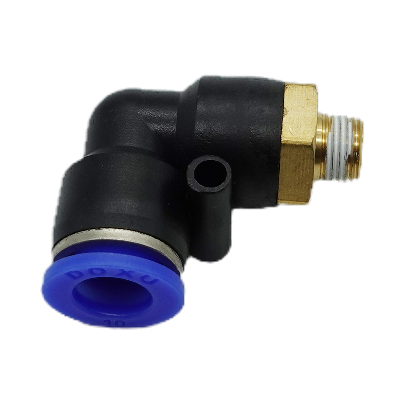 L Type Threaded Three-Way Male Pipe Fitting Air Pipe Joints Quick Hose Connector PL10-01