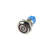 16mm Lighted Switches Illuminated Metal Flat Round 12V Red Led Waterproof Push Button