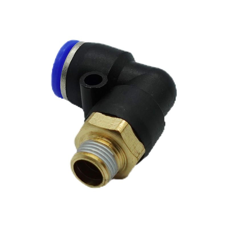 L Type Threaded Three-Way Pipe Fitting Air Pipe Joints Quick Hose Connector PL8-01