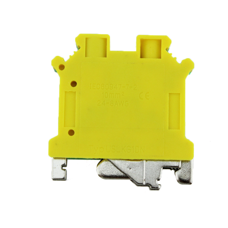 USLKG10N Screw 10mmq Din-rail Earth Clamp Terminal Block