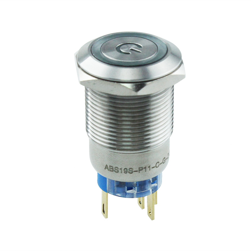 19mm Red Power Symbol Push Button Switch
