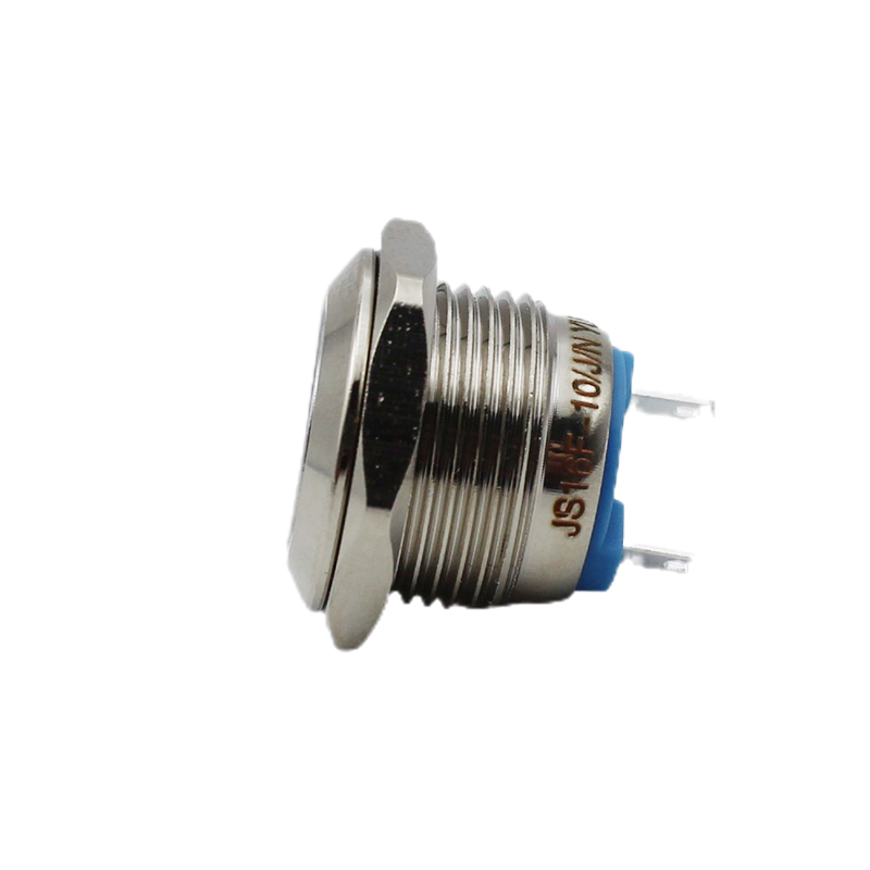 JS16F-10JN pin terminal push on off button metal push button with 16mm flat head push button cover