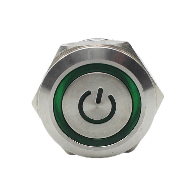 19mm Metal momentary latching power lamp led push button Switch 230V