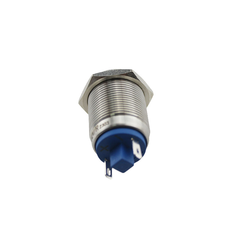 19mm Waterproof Metal Buzzer Alarm Flashing LED Red Glow Intermittent Active Sound Light DC12V Stainless Steel Black IP65