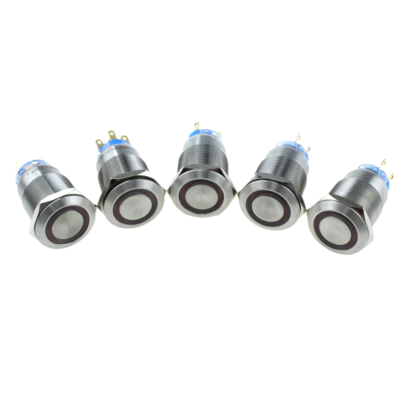hot sale momentary copper panel 19mm LED metal push button switch