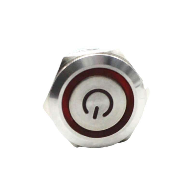 ABS19S-C1-E-R-230 19mm stainless steel push button momentary led ring lamp Switch AC230V