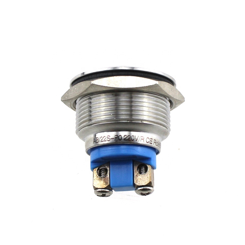 ABI22S-P0 RED LED IP67 metal Indicator signal lamp metal push button switch