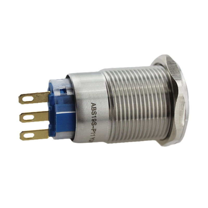 19mm IP67 Flat Momentary Or Maintained Waterproof Stainless Steel Metal Push Button Switch