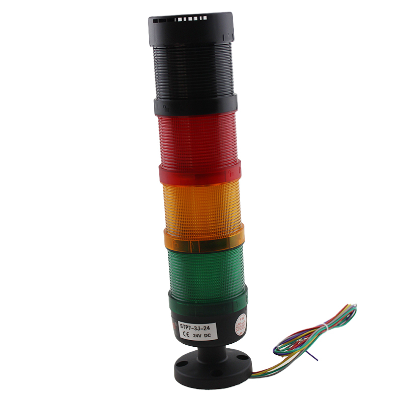 LED tower light 3layers(Red Orange Green) with buzzer flash and steady light together DC24V STP7-3J-24