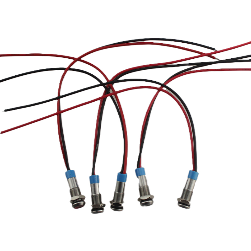 6mm Metal Push Button Switch Stainless Steel Signal Lamp DC12V Red Indicator Lamp