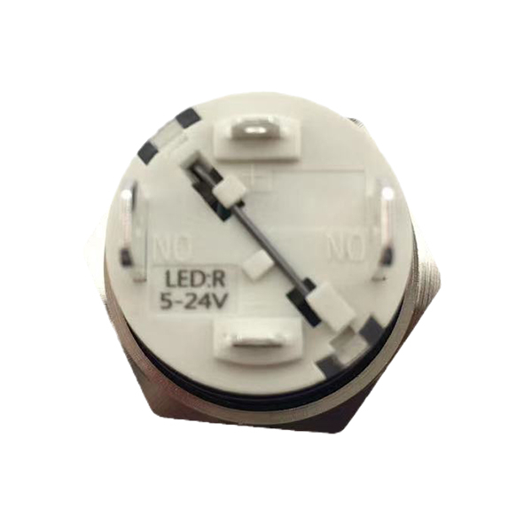 19mm MAX 16A 1NO IP65 Red Ring Light Black Self-locking Metal Push Button Switch