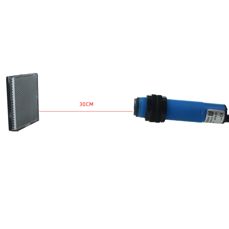 G18-3B30NA Three Line DC NPN NO Output Photoelectric Sensor Switch with Reflector