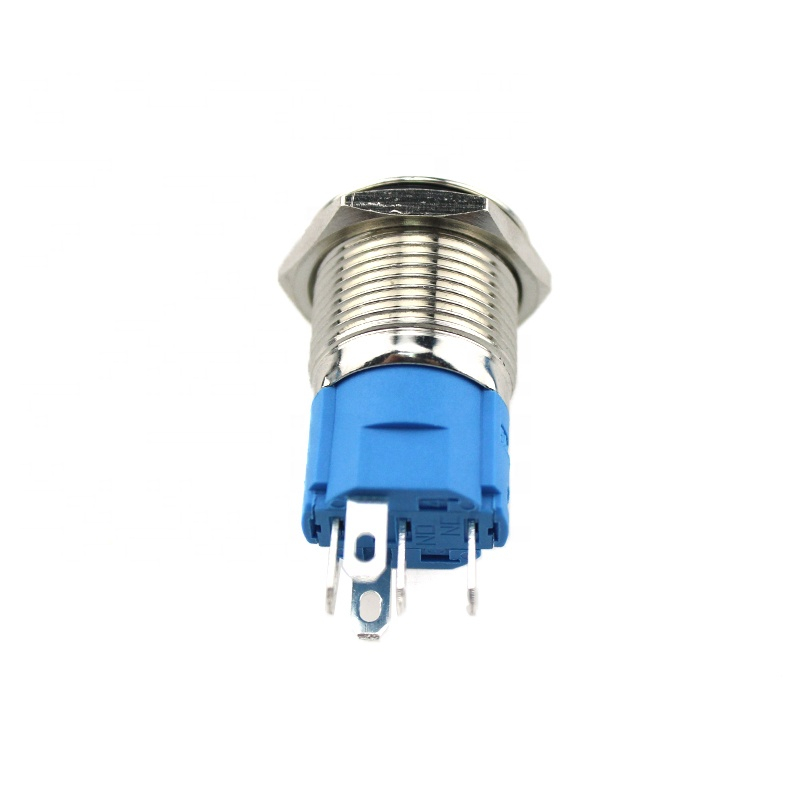ABS16S-C11-E 16mm Flat Round 12V Red Power symbol LED Push Button switch