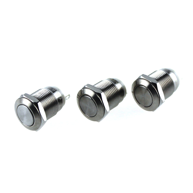 12mm Flat Head ABS12s-P IP67 Momentary Metal Push Button switch