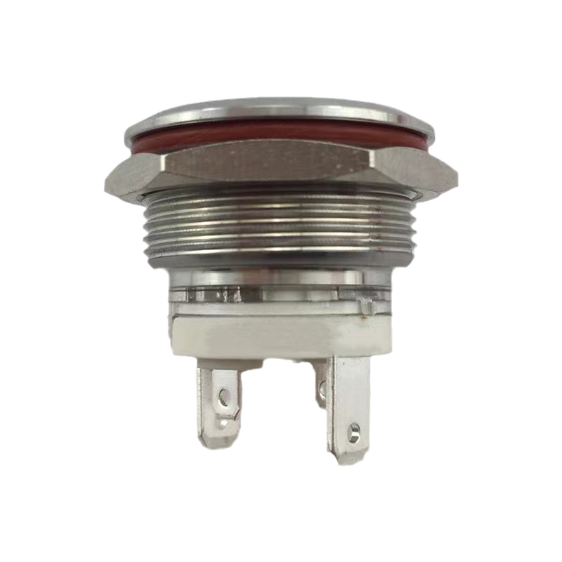 New 19mm MAX Current 16A MAX Metal Push Button Switch Waterproof IP65 Momentary 24V with RED LED Light
