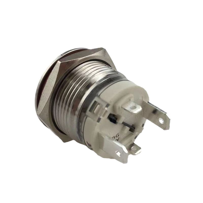 22mm 16A Metal Push Button Switch Waterproof IP65 Momentary with Green LED Light