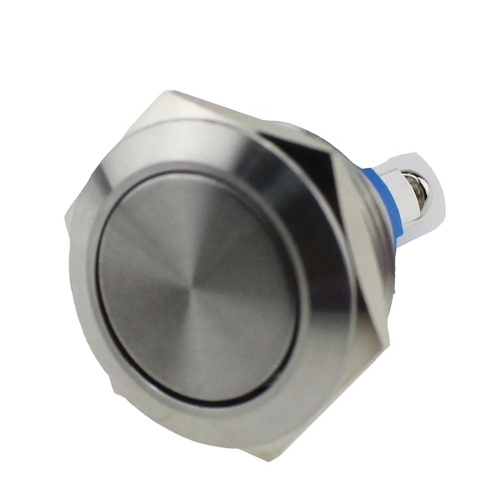 Hot sale 19mm ABS19F-P0 stainless steel flat metal push button