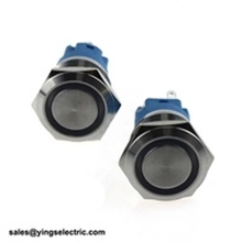 19mm LA19-AJS1/E/12V/S BLUE LED Stainless Steel Metal Push Button