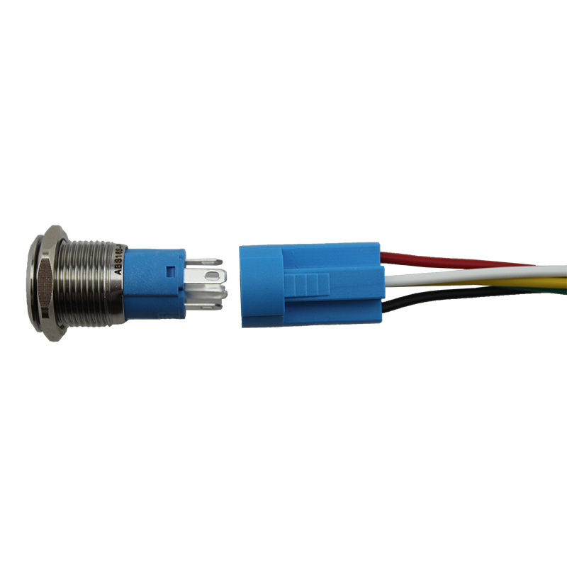 16mm IP67 IK10 Waterproof LED Latching Metal Push Button Switch