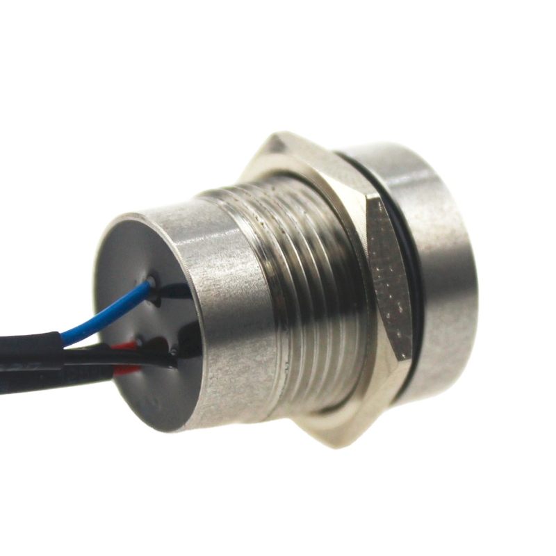IP68 Waterproof Stainless Steel Blue Ring LED Latching 16mm Piezo push button