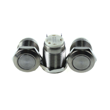 12mm Flat Head ABS12s-P IP67 Momentary Metal Push Button switch