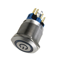 ABS22S-C11Z-E 22mm Flat type Metal Push Button Switch with LED lamp