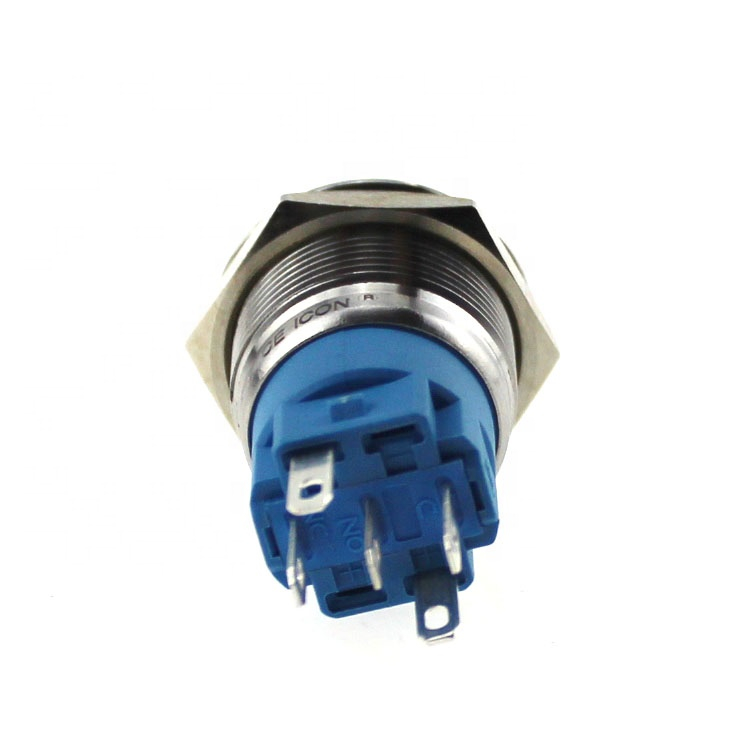 Hot sale ABS19S-P11Z-E 19mm IP67 latching high type led Stainless metal push button