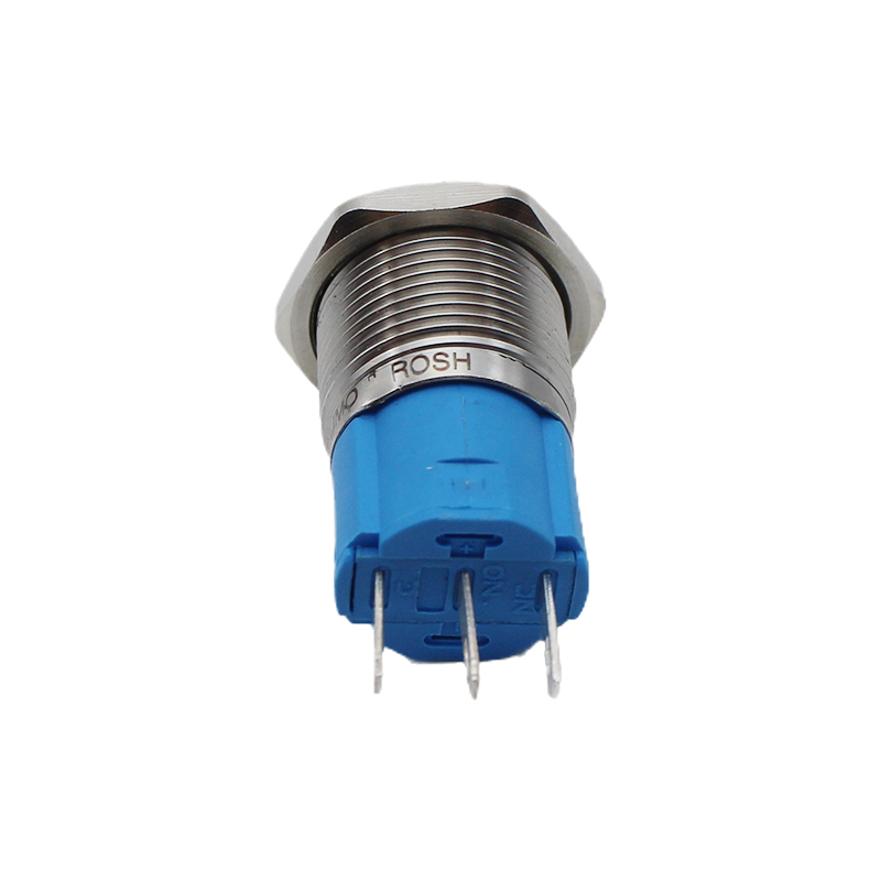 LA16JSC11S 16mm momentary push button stainless steel push switch pin terminal concave switch