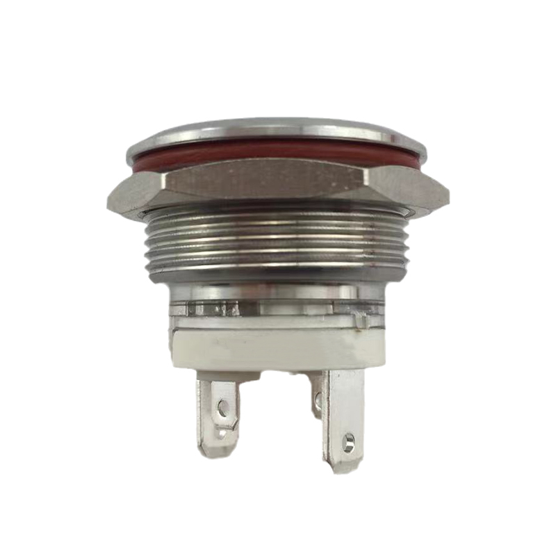 New 19mm MAX Current 16A MAX Metal Push Button Switch Waterproof IP65 Momentary 24V with RED LED Light